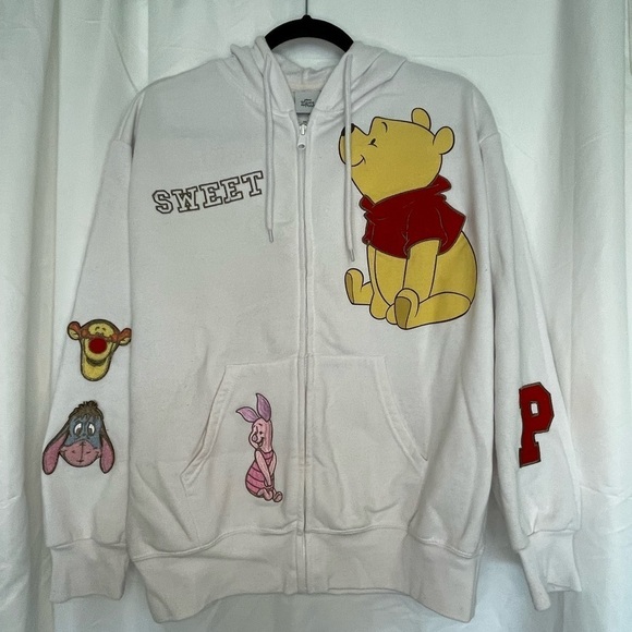 Disney Jackets & Blazers - Disney White Hoodie with Winnie the Pooh and Friends​​​​​​​